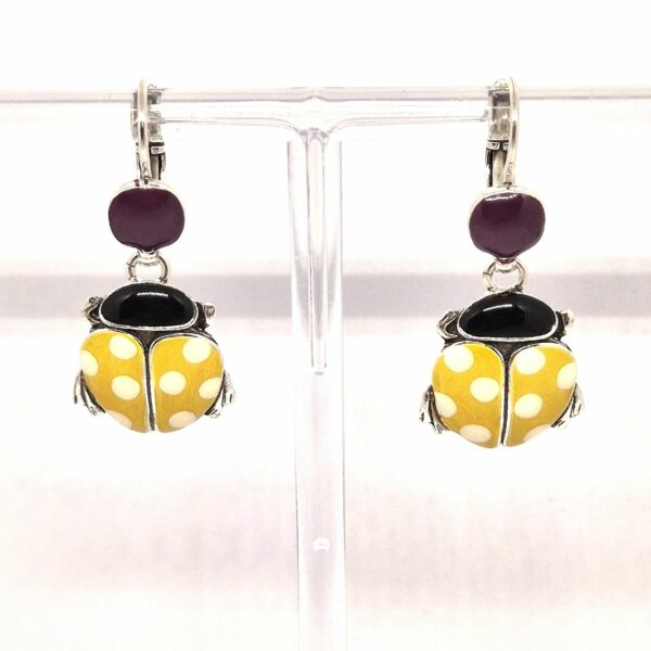 Boucles d’Oreilles Cox Rouge (Copie) - bo argente jaune violet