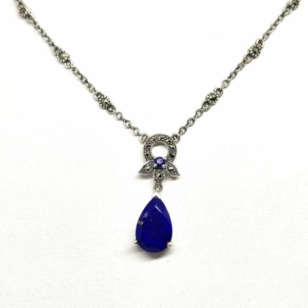 collier goutte lapis lazulis