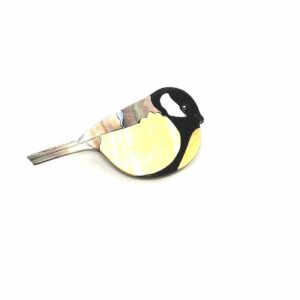 broche oiseau jaune